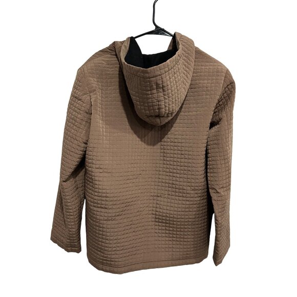 Esprit Women's Brown Quilted Hooded Jacket Size L - Picture 2 of 9